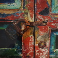 Chinese Door watercolor framed,image size 10 x 13
